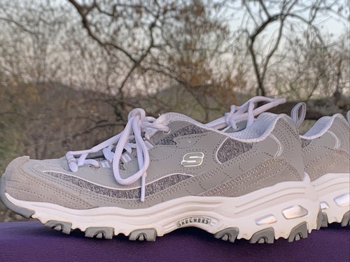 SKECHERS Air Cooled Memory Foam Sneakers Gray White Leather D'Lites 7.5 ❤️sj15m9 - Picture 7 of 12