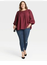 Women's Plus Size High-Rise Ankle Skinny Jeans - Ava  Viv Tummy Control Sz 24W