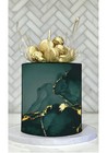 Edible Marble Green Gold  Cake Wrap Photo Edible Cake Border  ICING/WAFER !