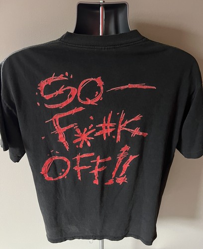 Vtg 1991 Guns N’ Roses Illusion Tour T Shirt Go F*#k Off Men’s L Short RARE - Picture 2 of 9