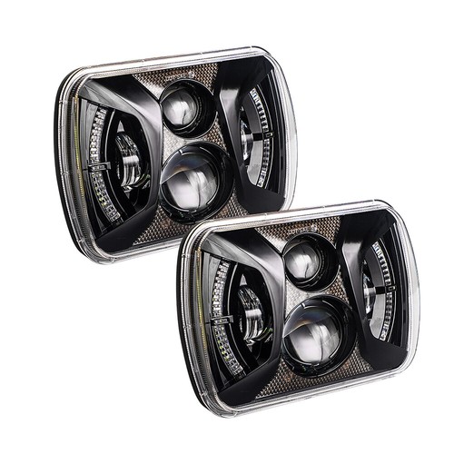Pair 5x7'' 7x6 LED Headlight DRL For International 9900i SFA 7400 5600i 9200 SBA - Picture 10 of 11