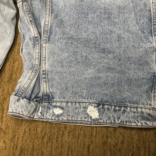 BLANKNYC Denim Jean Jacket with Black Hood Distressed Womens Size Medium - Bild 10 von 13