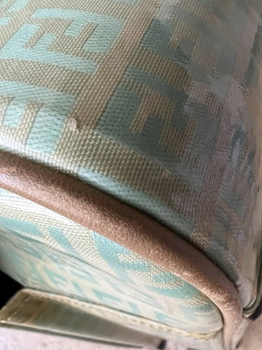 Authentic Fendi Vintage FF Zucca Logo Aqua Blue Wheel Carry On - Picture 12 of 12