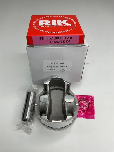 SCOOTER GY6 150cc 63mm High Compression FORGED Piston kit (23/28mm) - Foto 1 di 2