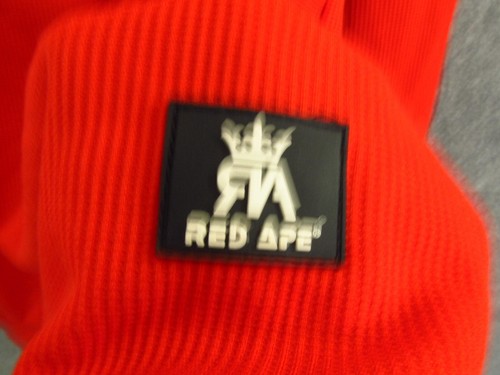 RED APE Herren Rundhalsausschnitt Pullover L/S 4XL rot einfarbig leicht Sweatshirt neu mit Etikett Baggy - Bild 4 von 14