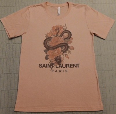 Unisex Small Pink Saint Laurent Paris Graphic Snake