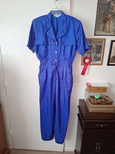 Vintage 1980s Joan Walters Purple Silky Jumpsuit -