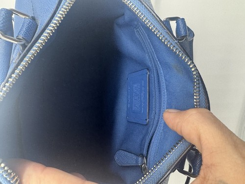 Coach F57521 Mini Bennett Satchel Crossgrain Leather Handbag Lapis Blue - Picture 6 of 7