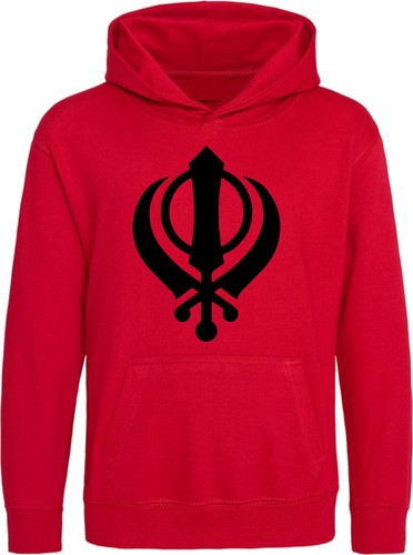 Sikh Khanda Symbol Hoodie, Sikhism khanda Humanism Jumper, Unisex Hood Top - Picture 16 of 21