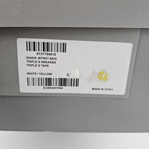 BALENCIAGA Triple S Tape Type $1250 Women's White/Yellow Sneakers New - Picture 11 of 11