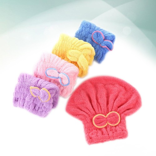 Vente en gros 5 Pcs/set Hut Aus Korallenvlies Für Trockenes Haar Reisen Dusche