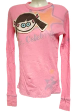 Womens Juniors David & Goliath Jr. Celebrity Waffle Style Long Sleeve Shirt Top