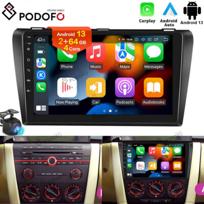 Für Mazda 3 2004-2009 Android 13 Autoradio 9'' GPS Navi CarPlay BT WIFI + Kamera
