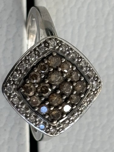 Anillo Le Vian Oro Blanco 14K Chocolate Diamantes Talla 7.5 - Imagen 3 de 10