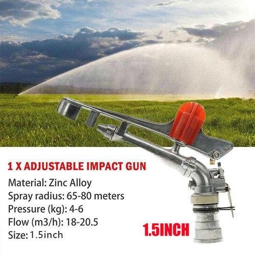 1" 1.5" 2" Irrigation Spray Tool Sprinkler Large 360° Adjustable Impact Water - Picture 15 of 19