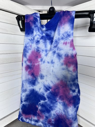 NWOT Spiritual Gangster Blue/Pink Tie Dye Graphic Tank Girls XS/8 "We Are More" - Picture 2 of 5