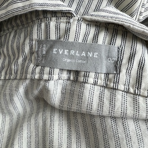 Everlane The Fatigue Apron Organic Cotton Linen Jumpsuit Overalls Striped 00 - Picture 8 of 12