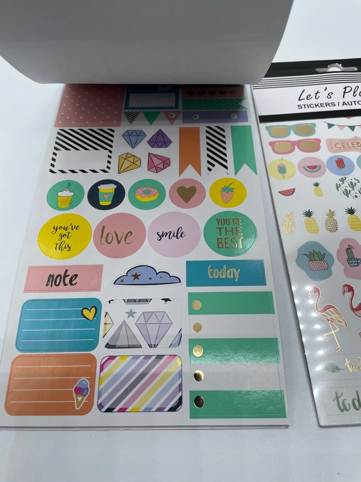 Let's Planner Stickers 265 & 297 Pieces - Unicorns, Cactus, Pineapple, etc... - Image 3 of 4
