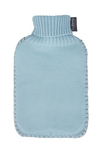 Wärmflasche Fashy Strickbezug Wärmekissen Grau Blau Marine Taupe mit Bezug 2 l - Bild 3 von 4