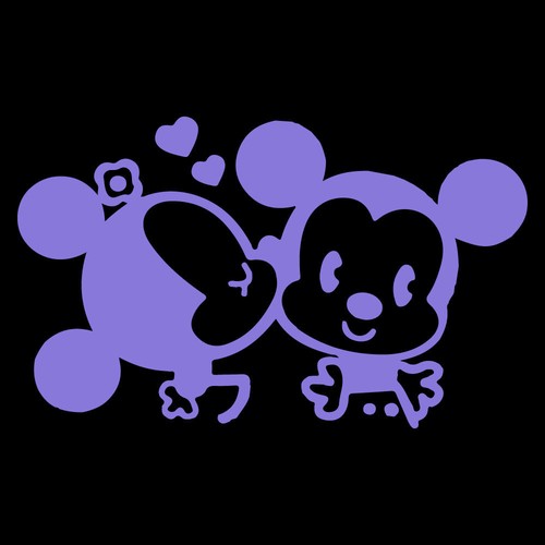 6" RETRO MICKEY & MINNIE Vinyl Decal Sticker Car Window Laptop Disney Mouse Kiss - Picture 17 of 24