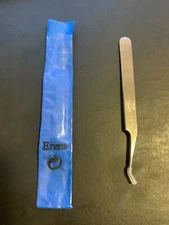 Erem 51SA Precision Tweezers, Curved 30° Pointed Tips, Relieved, 4.5"