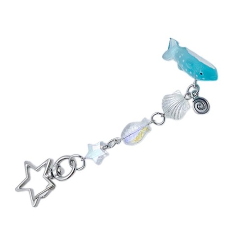 Cute Fish Pendant Beaded Keychain Ocean Animal Keyring Mobile Phone Accessories - Zdjęcie 6 z 11