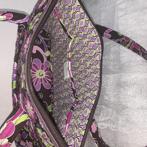 VERA BRADLEY BAG MULTICOLORED FLOWERS DOUBLE HANDLES - Picture 5 of 8