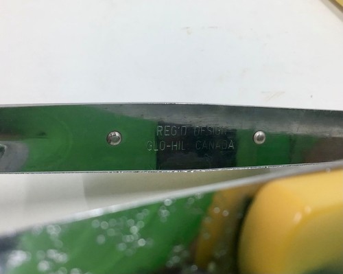 Vtg G.H. Bakelite Stainless Tongs & 4 spaghetti Forks Serving Set Yellow Green - Foto 7 di 9