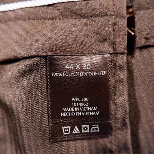 Haggar Brown Flat Front Polyester Mens Dress Pants 44x30 - Picture 4 of 9