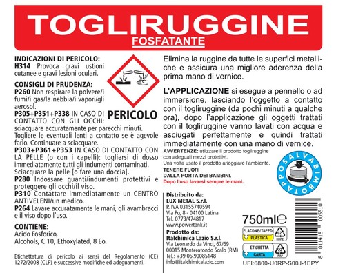 POWER TANK KIT BIG PER TRATTAMENTO RIPARA SERBATOIO DA MOTO GRANDE ARRUGGINITO - Imagen 10 de 11