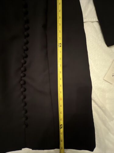 Chaus Dress Women’s 14 Crepe Black Long Sleeve Shoulder Pads Back Slit Lined NEW - Picture 13 of 20