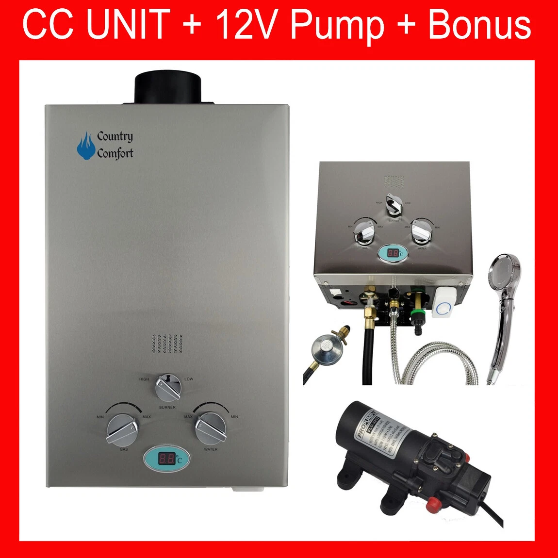 COUNTRY COMFORT LPG GAS HOT WATER HEATER PORTABLE UNIT CAMPING, 4WD,  FISHING, | eBay