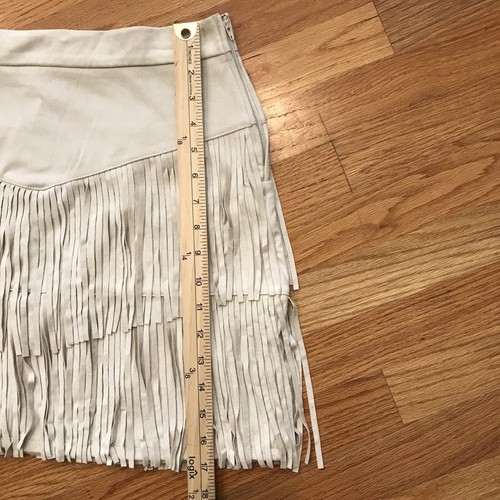 Falda Mi ami Francesca L Flecos Western Estilo Desnudo Beige Vaquera de Campo Nueva con Etiquetas - Imagen 10 de 11