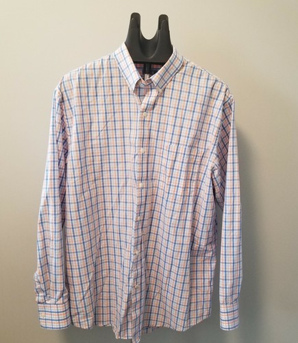 IZOD Premium Essentials Longsleeve Buttondown XL Pink & Blau Kariert 15×35 - Bild 2 von 5