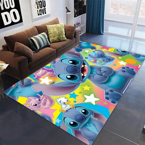 Lilo Stitch Cartoon Bodenteppich Teppich Schlafzimmer Fußmatte Wohnzimmer Antirutschmatte - Bild 24 von 39