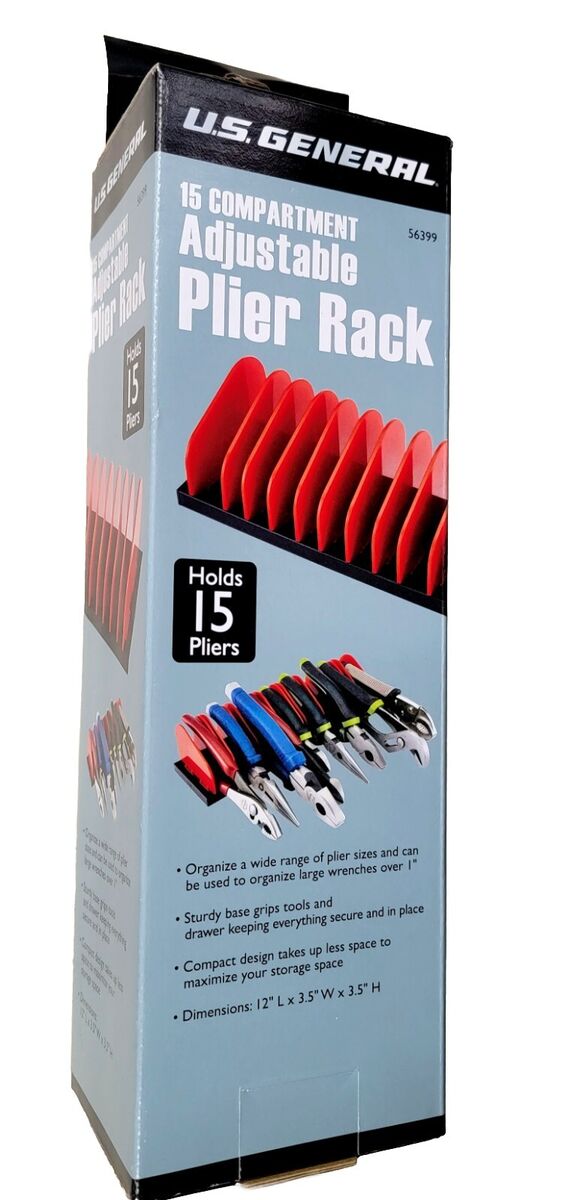 U.S. GENERAL 15 Compartment Adjustable Plier Rack U.S. GENERAL 15 Compartment Adjustable Plier Rack