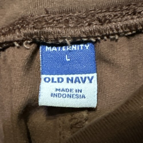 Old Navy Maternity Women Brown Loose Fit Stretch Cargo Jogger Pants Sz Large New - Picture 7 of 8