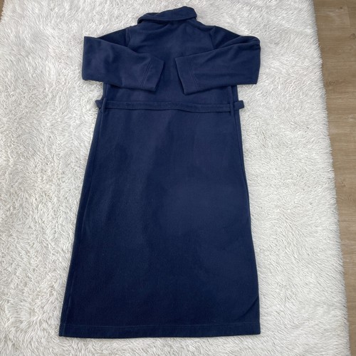 LL Bean Robe Womens Medium Blue Winter Fleece Wrap Front Belted Housecoat Lounge - Picture 8 of 14
