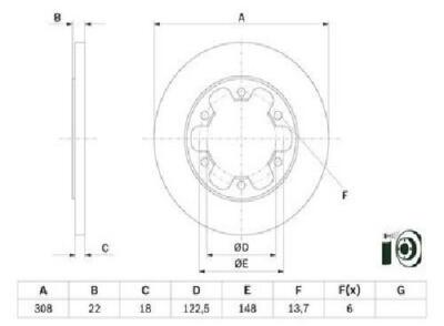 Genuine Bosch Brake Disc 0 986 479 D43 for Ford