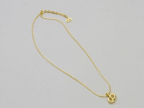 Christian Dior Logo Top Chain Necklace Gold Beauty Presents Japan Free Shipping - Picture 4 of 5