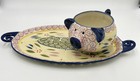 Temptations by Tara Old World Pig Shaped Soup Bowl & Sandwich Tray Plate