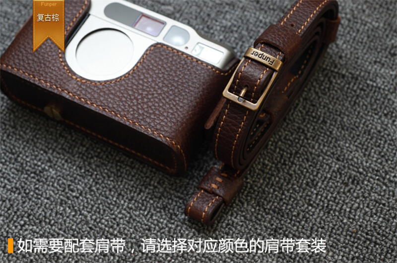 Handmade Leather Half Case for Contax TVS Camera Yellow