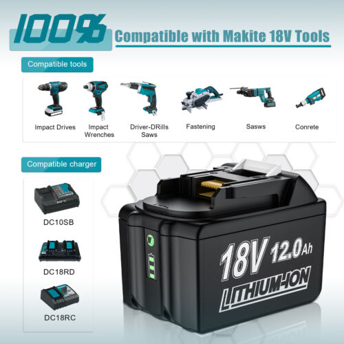 18V 6.0Ah 12.0Ah 8Ah Akku Für Makita BL1850 BL1830 BL1860B Led Doppel Ladegerät - Bild 25 von 25