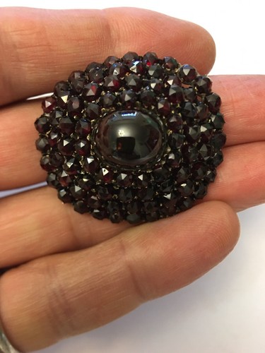 Antique Art Deco 10k Gold And Garnet Brooch - Picture 9 of 12