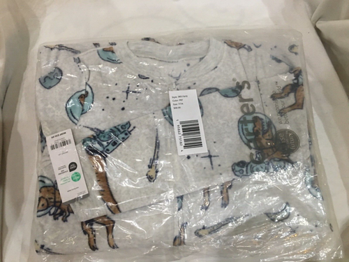 New Carter's Kid Boys 1-Piece Dinosaur Fleece Footie Pajamas Gray Many Sizes - Picture 1 of 5