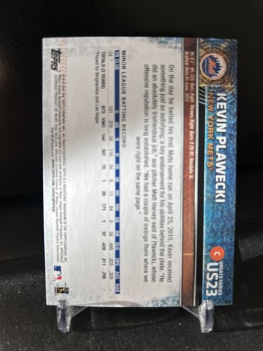 Novato de béisbol Kevin Plawecki 2015 actualización Topps #US23. UU. METS - Imagen 2 de 2