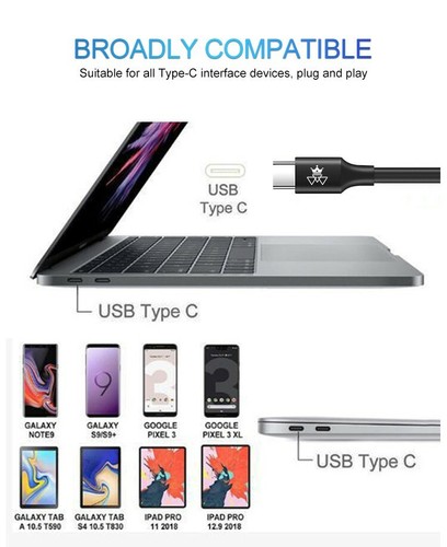 Câble de Charge USB 3.1 USB-C vers USB-C 100W 5A Charge Rapide 1m (3,3ft) - Photo 7 sur 9