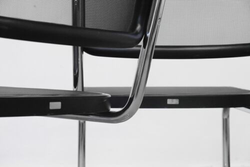 1/8 Thonet S32 N Schwarz Chrom Netz Freischwinger Stuhl Chair - Bild 2 von 18