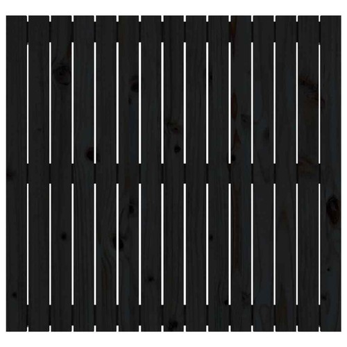 NNEVL Wall Headboard Black 95.5x3x90 cm Solid Wood Pine - Picture 4 of 8