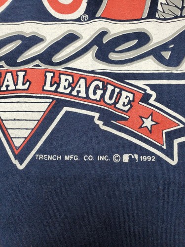 Vtg Atlanta Braves National League 1992 Blue Screen Stars TShirt Large USA Made - Picture 4 of 9